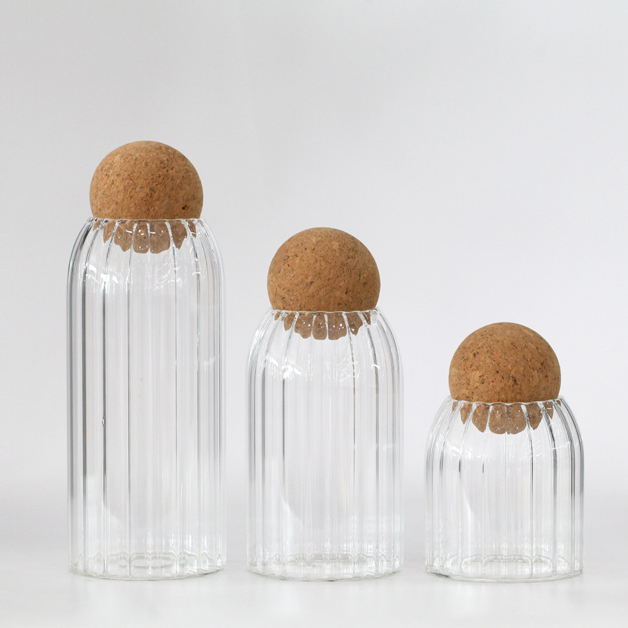 New 3pcs high borosilicate glass candy jar set