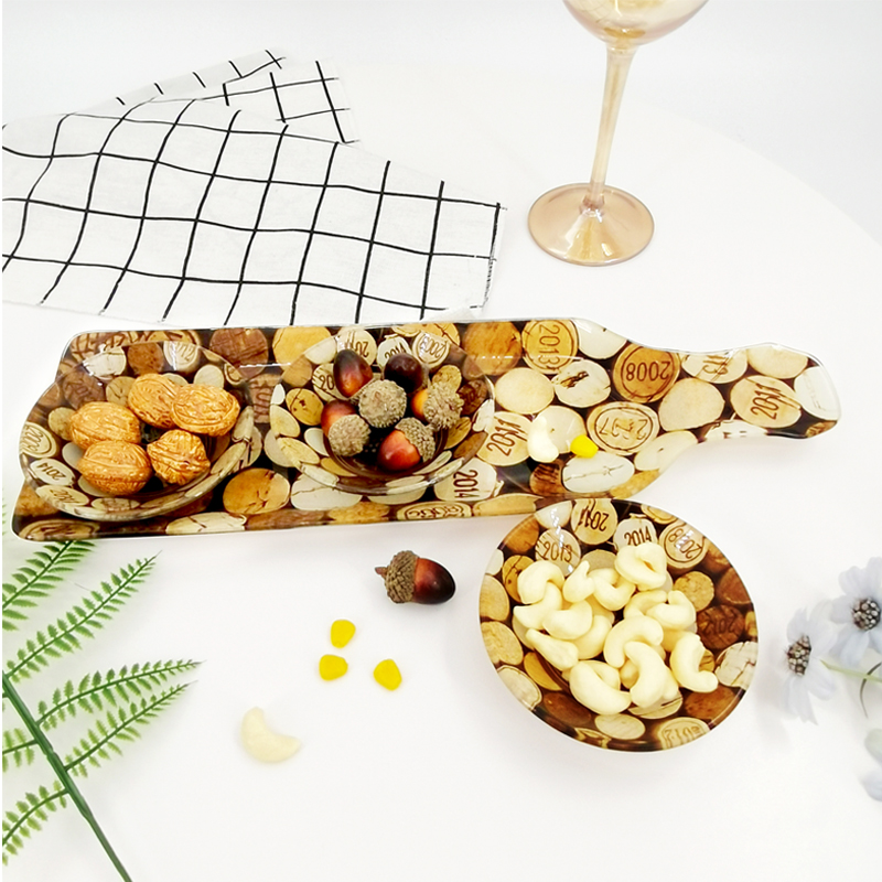 Glas bowl with tray