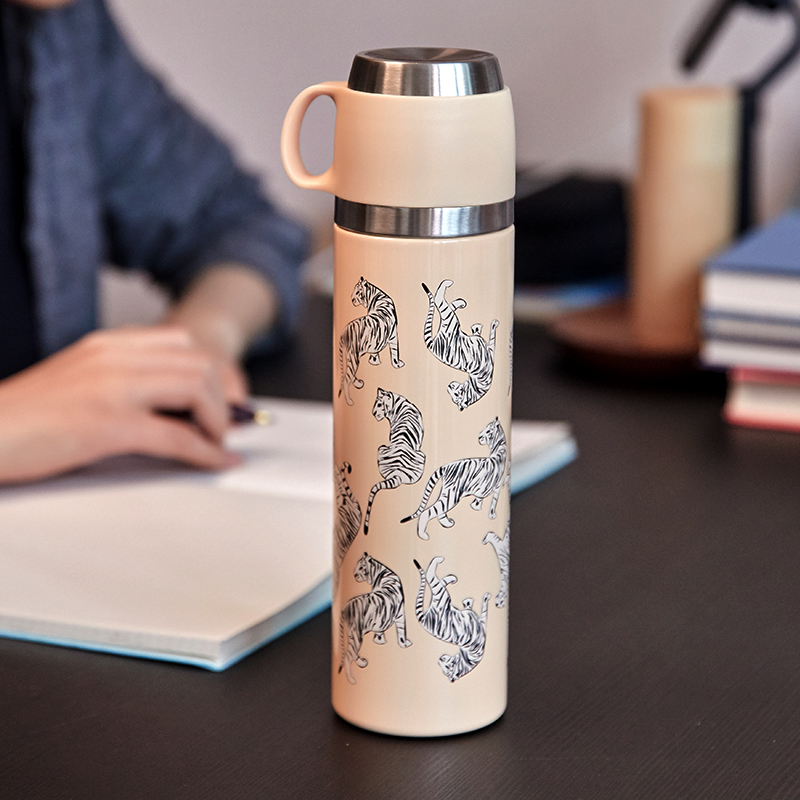 500ml Stainless Steel water bottle double lids