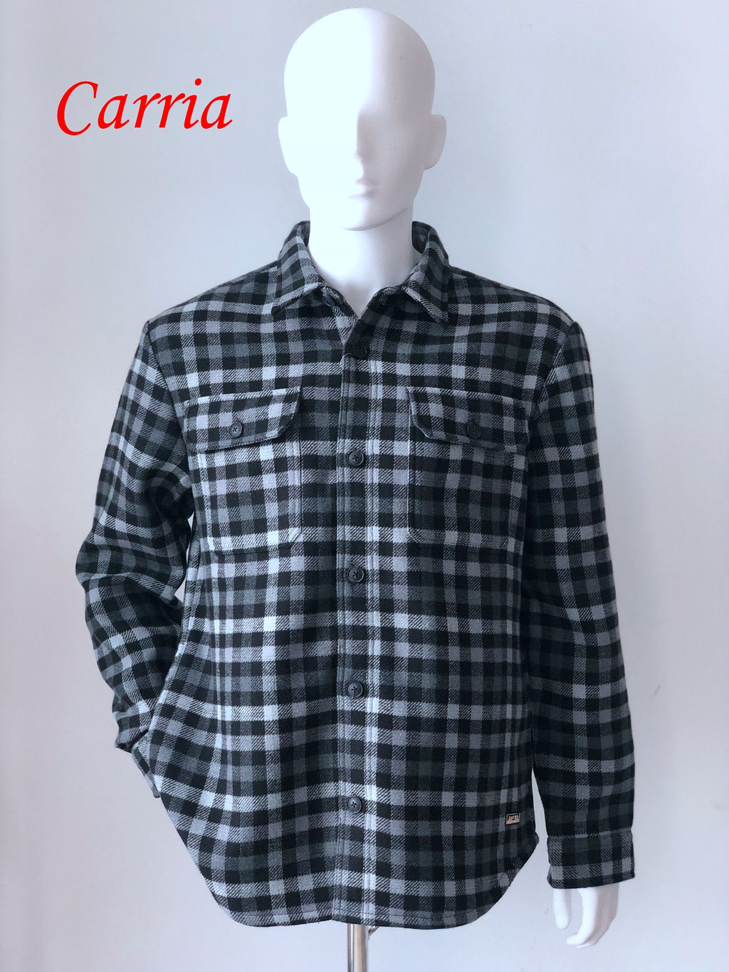 men's cotton polyester flannel jacket shirts with sherpa lining ,men's shirts