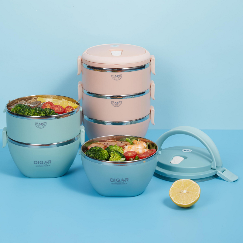 3 layer 304 stainless steel portable lunch box