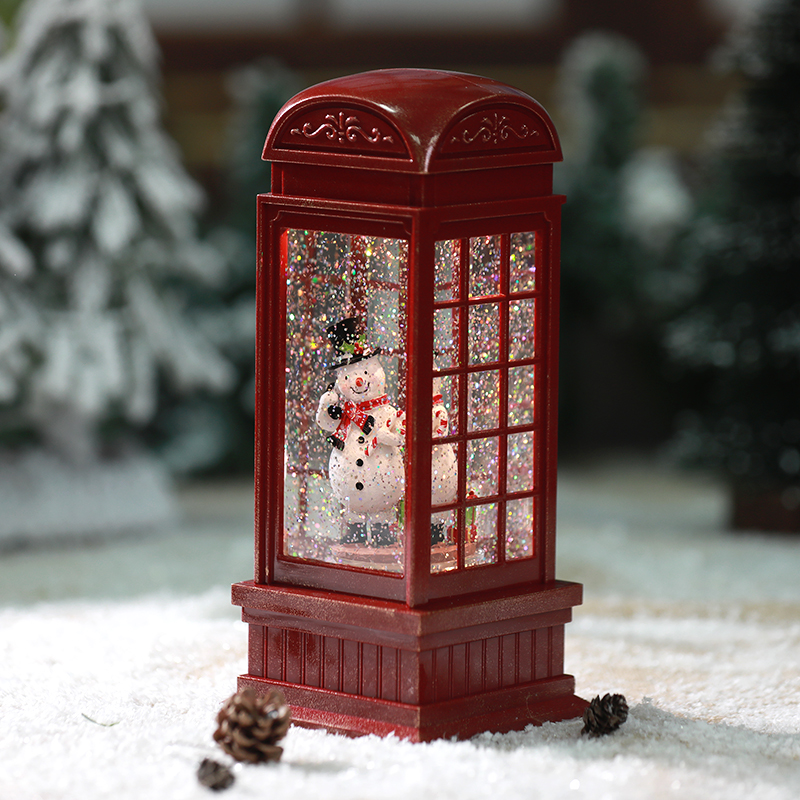 Red-house Chrsitmas music ligting swirling water lantern