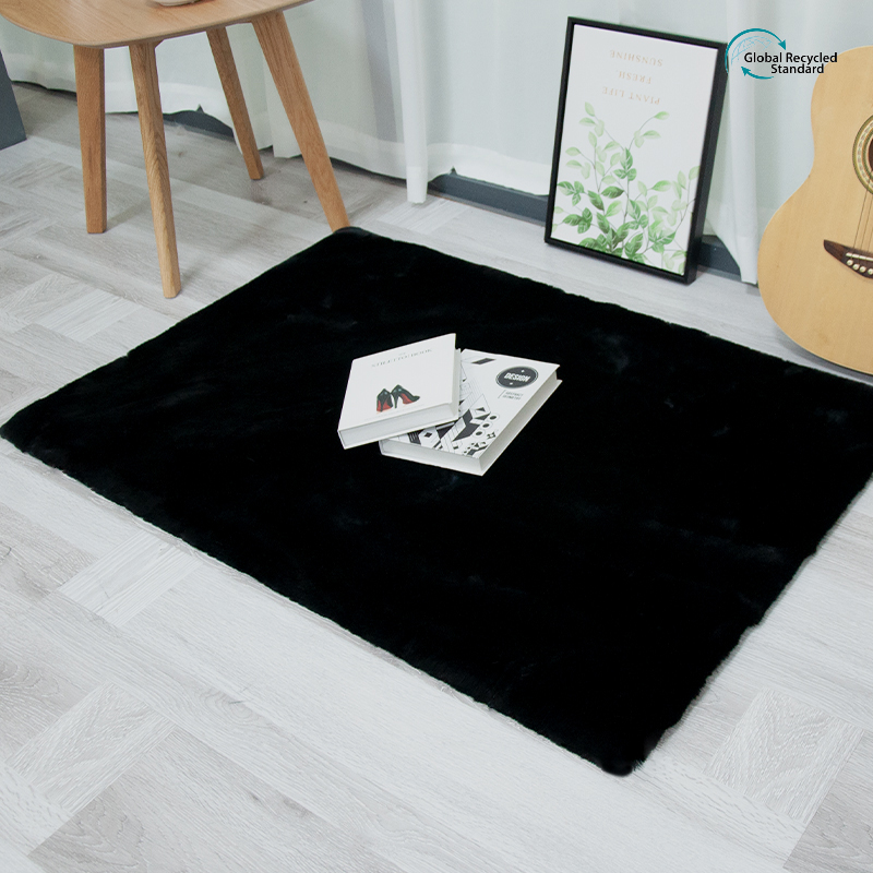 GRS customized Faux Rabbit carpet rugs for Home Decor Comfortable and Non Slip fur carpets and rugs