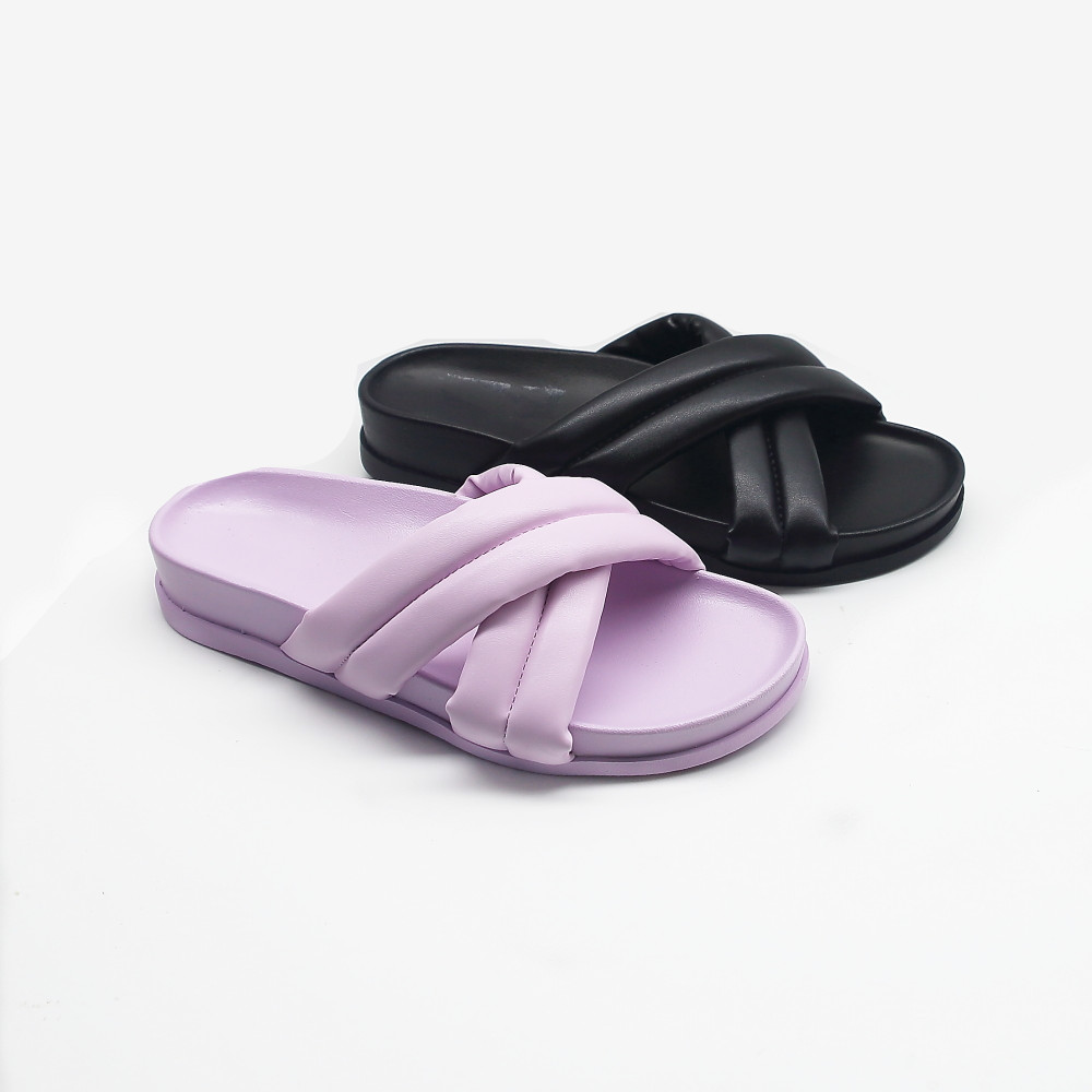 ladies low platform wedge cross slippers sandals