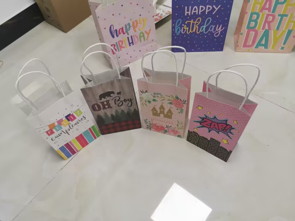 Birthday Paper Gift Bags with Handles