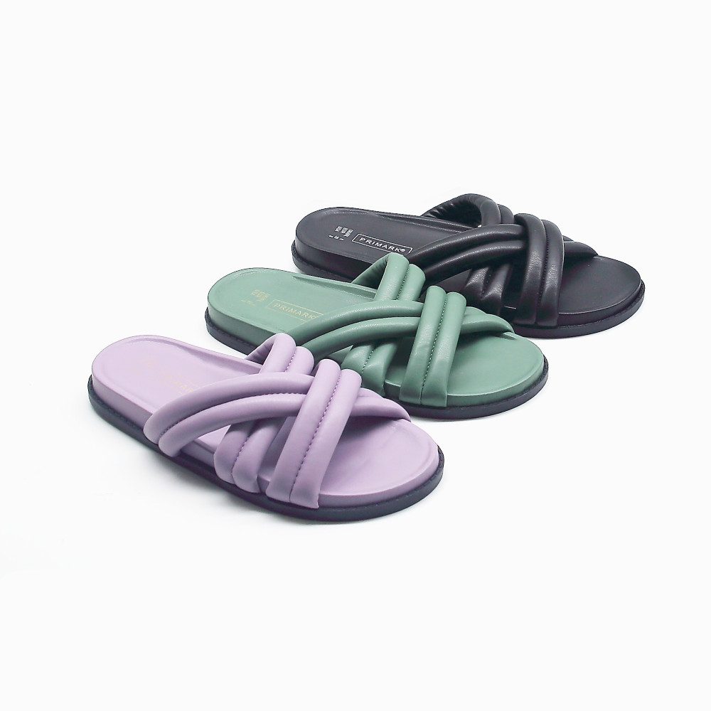 ladies low platform wedge cross slippers sandals