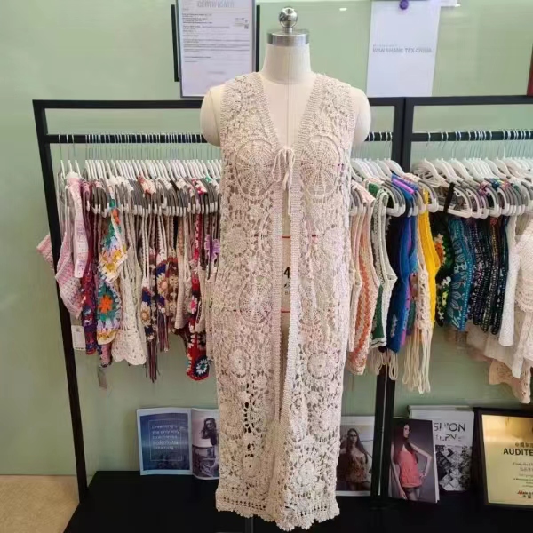 Long style lace cardigan
