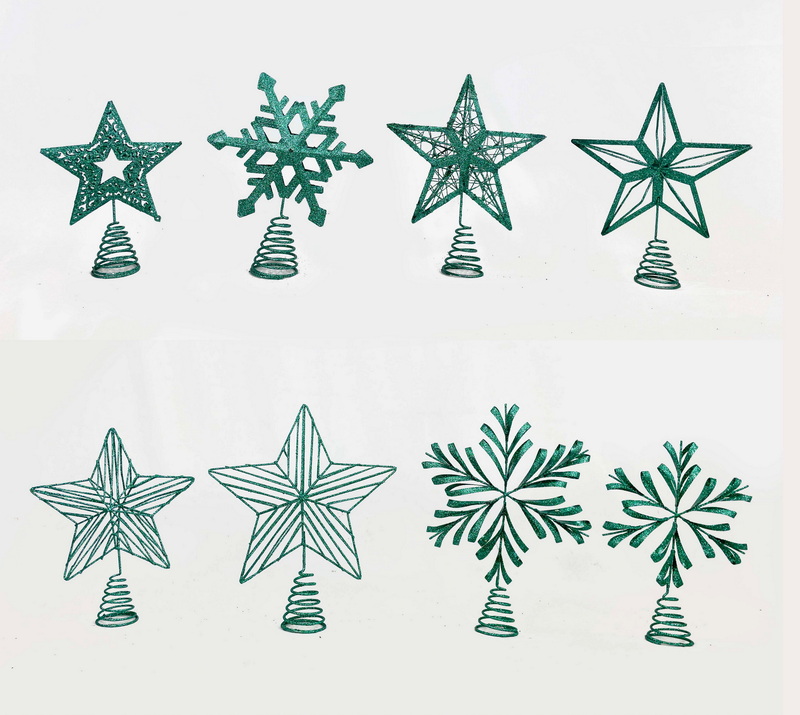 Christmas article Lake blue iron cone tree/angel