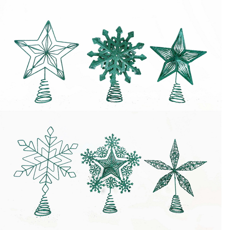 Christmas article Lake blue iron cone tree/angel