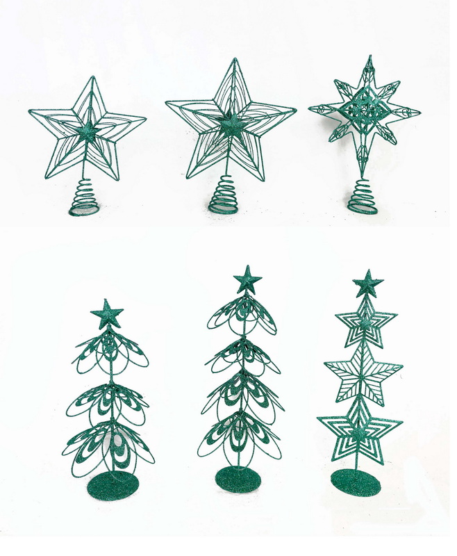 Christmas article Lake blue iron cone tree/angel
