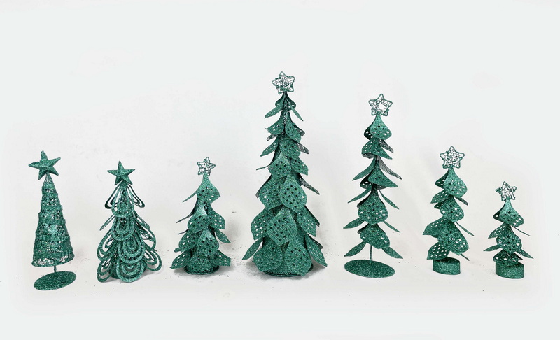 Christmas article Lake blue iron cone tree/angel
