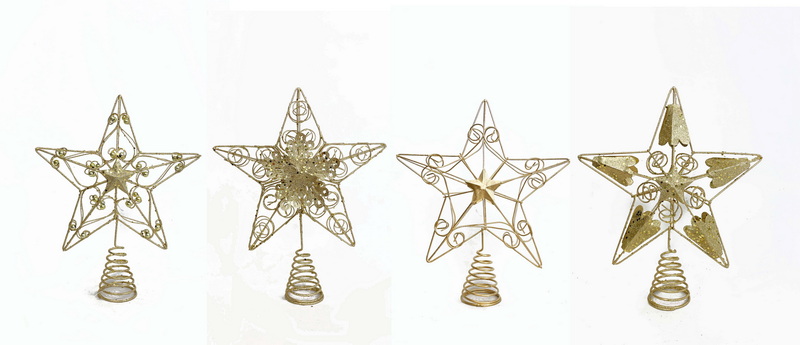 Christmas article gold iron cone tree/angel