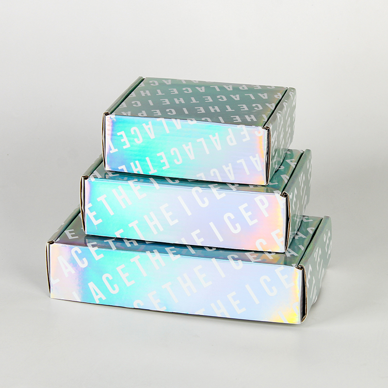 Custom Logo Print Flat Ship Hologram Mailing Paper Box