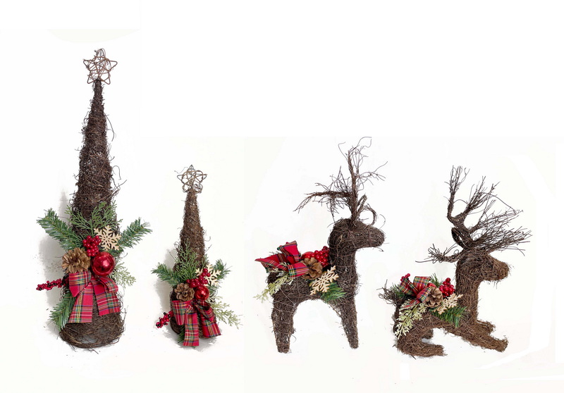 Christmas rattan star/tree/bell/reindeer/wreath/star topper /garland decorationdecor
