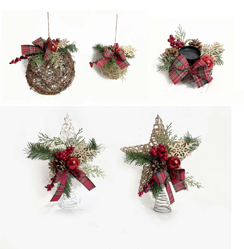 Christmas rattan star/tree/bell/reindeer/wreath/star topper /garland decorationdecor