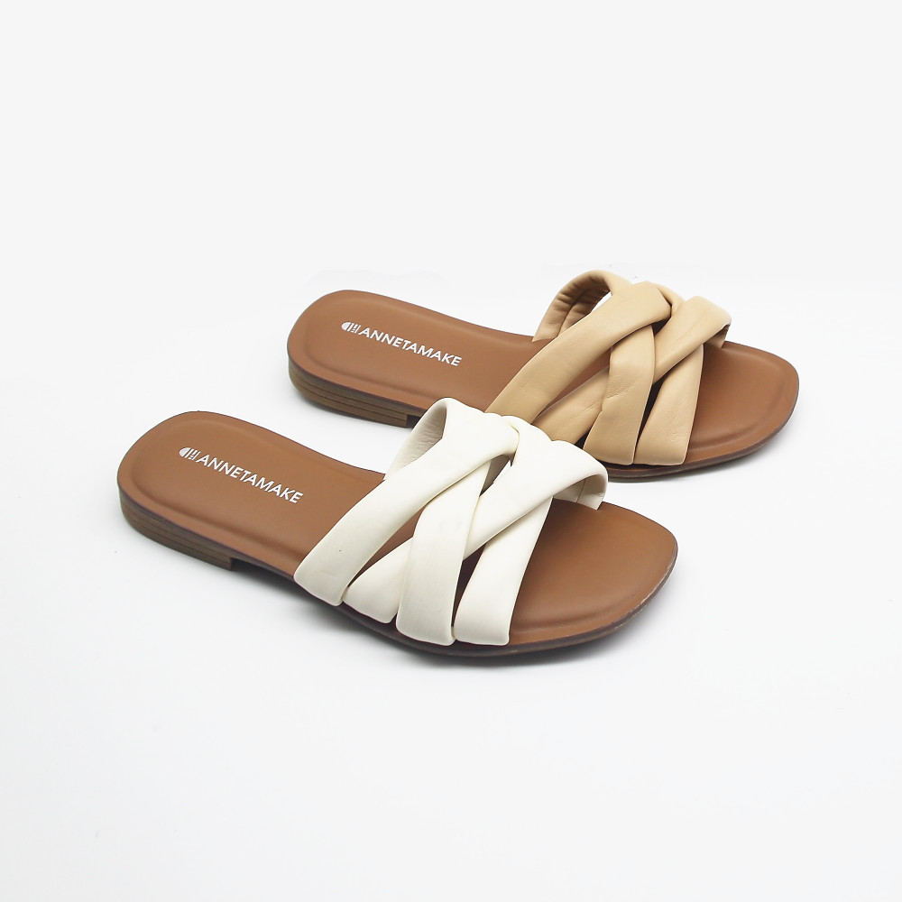 ladies flat one strap sandals slippers