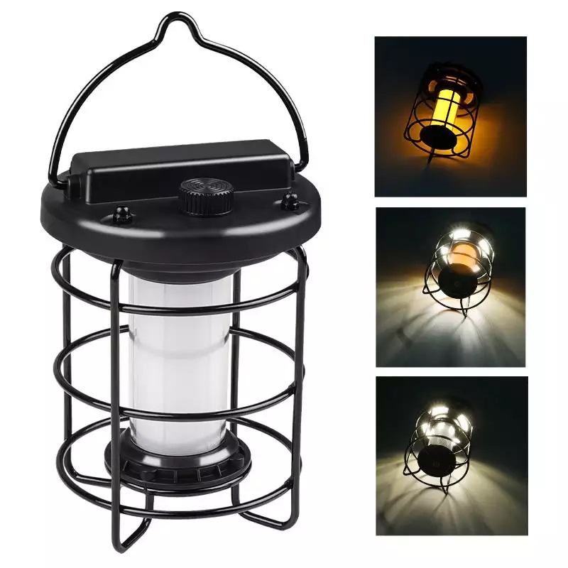 NEW waterprooff Vintage LED Camping Lantern Rechargeable Hanging Artistic Retro Outdoor Emergency