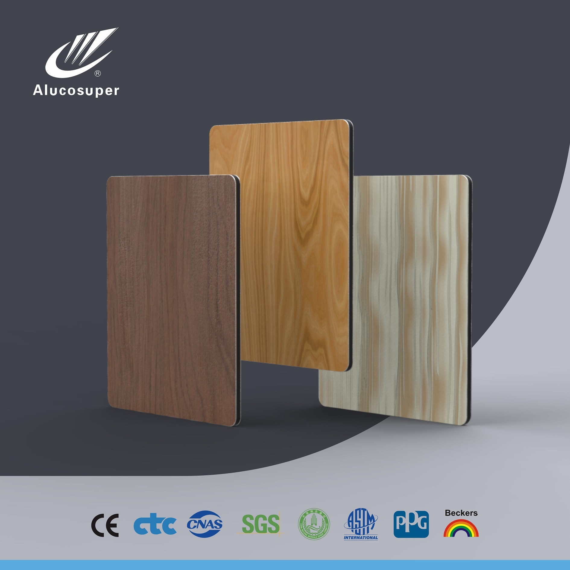Alucosuper wood pattern aluminum composite panel