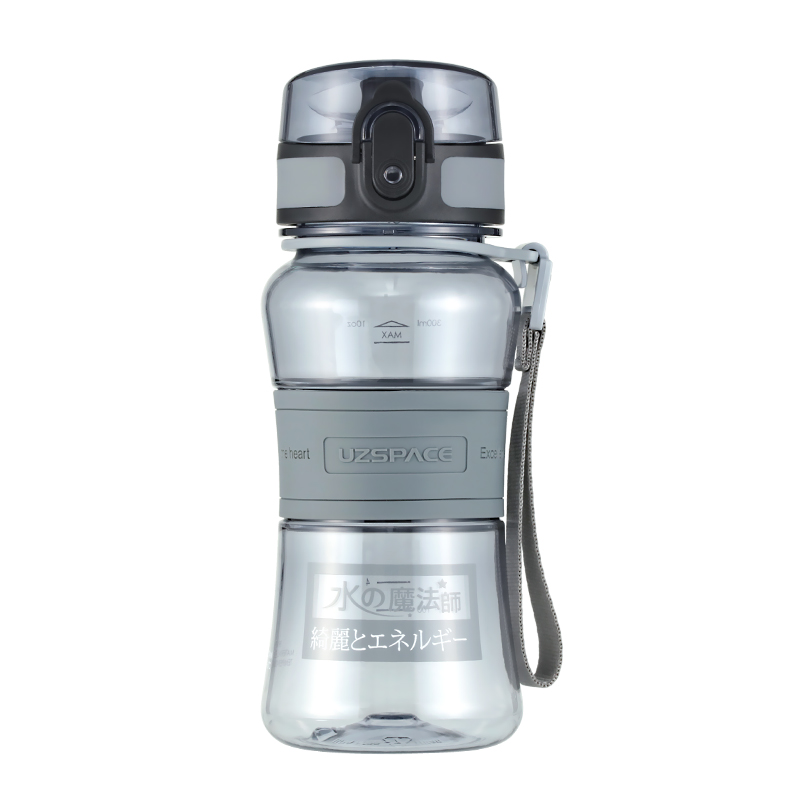 UZSPACE 300mL BPA free customized kids school cute water bottle with 1-click open lid and rope
