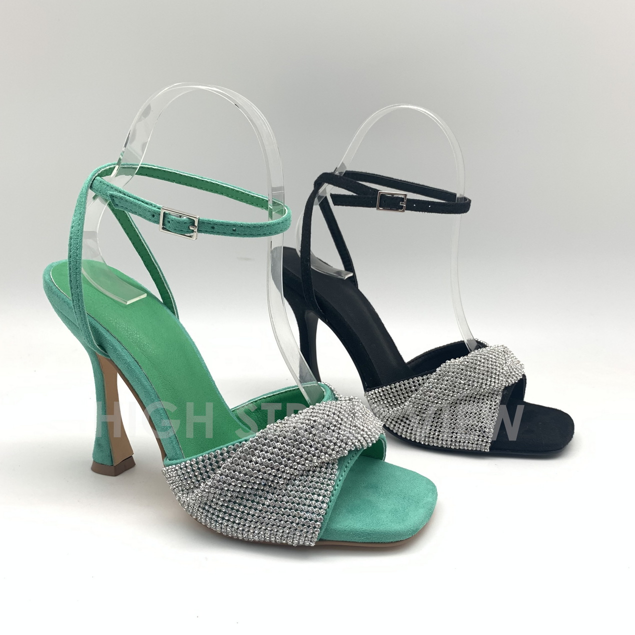 Women diamonte heel sandals