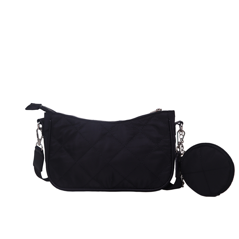 Black twill multi pockets multi functional quilting bag, crossbody shoulder bag
