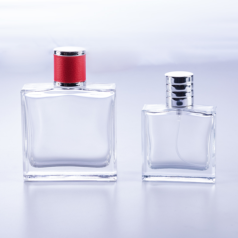 50ml 100ml flat suqare man perfume glass bottle