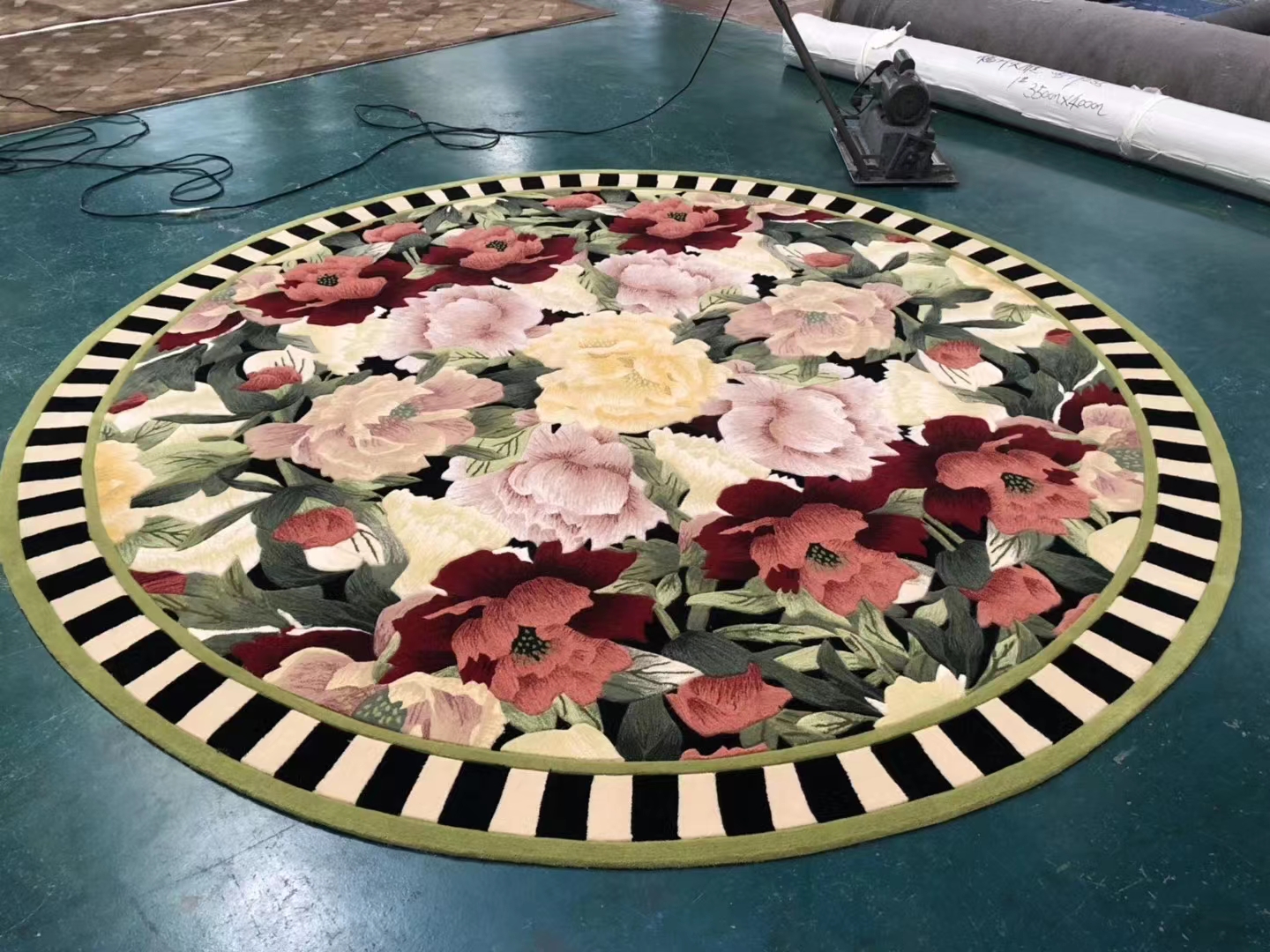 Persian splendor 2x2m flower handmade round persian carpet for living room bedroom dinning room
