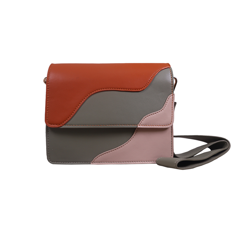 Pu material flap cross body bag with patchwork and compartments design