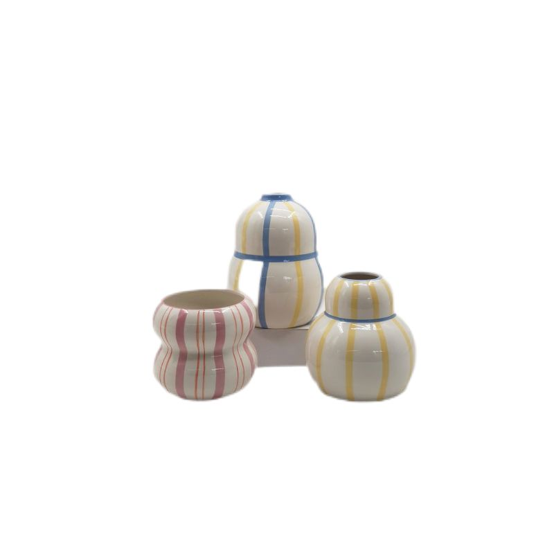 Irregular striped vase
