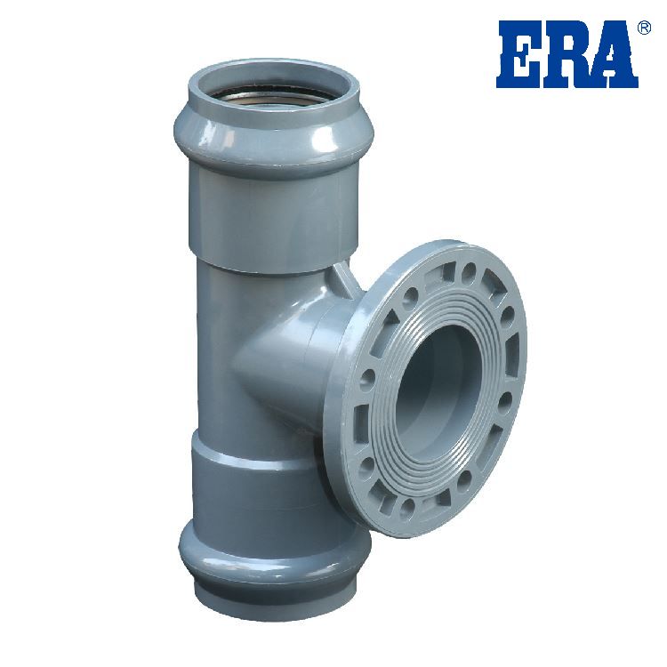 PVC Fittings With Gasket Two Faucet One Flange Regular Tee