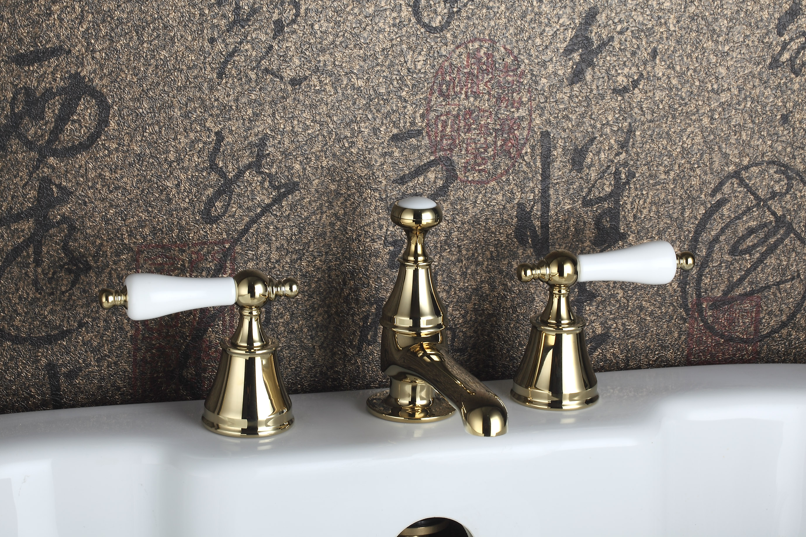 high quality lever classical lavatory gold antique brass basin two handles faucets