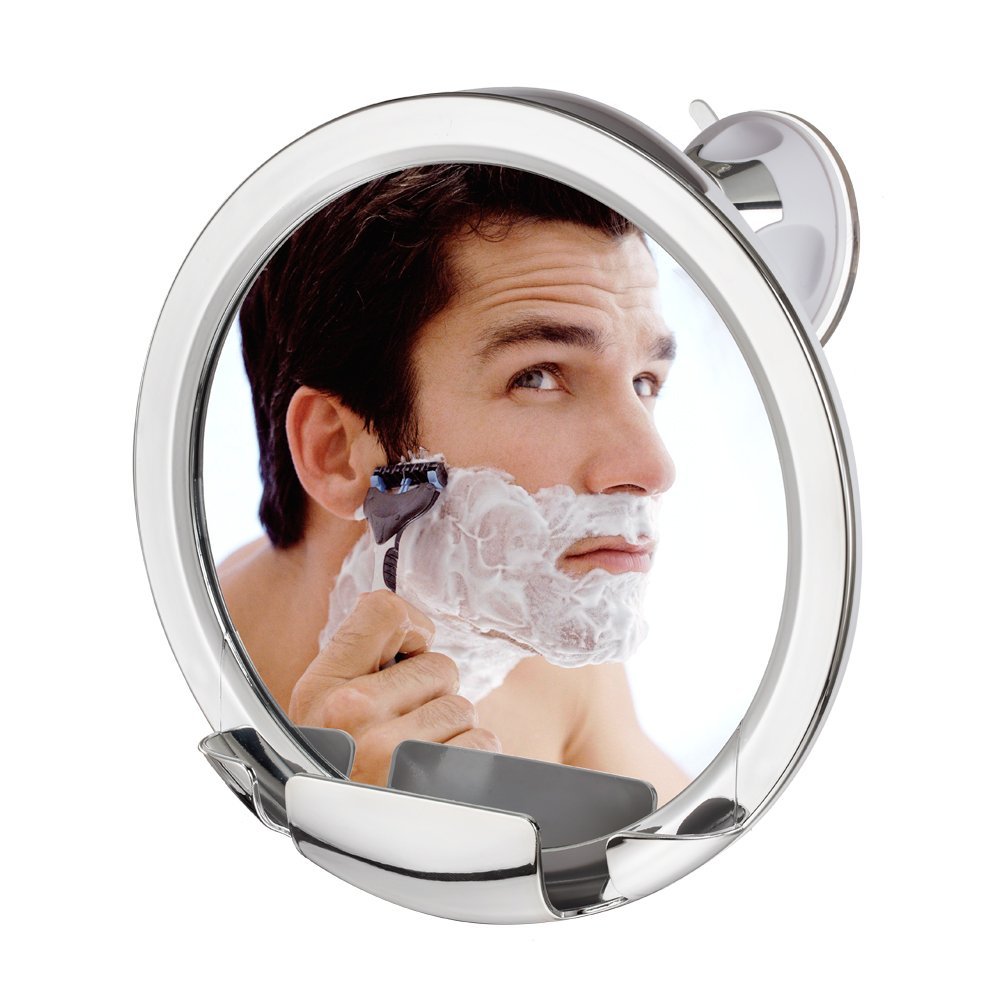 Double sided 8.5 Inch bathroom wall mounted swivel shaving magnifying mirror with light