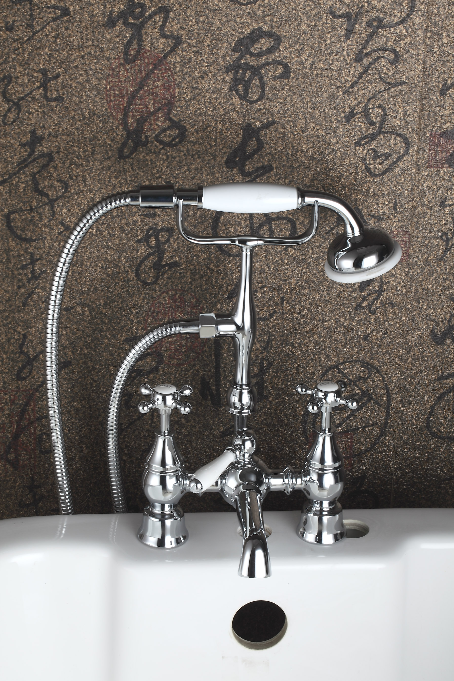 brass classical style mounted bath shower mixer chrome bathtub shower