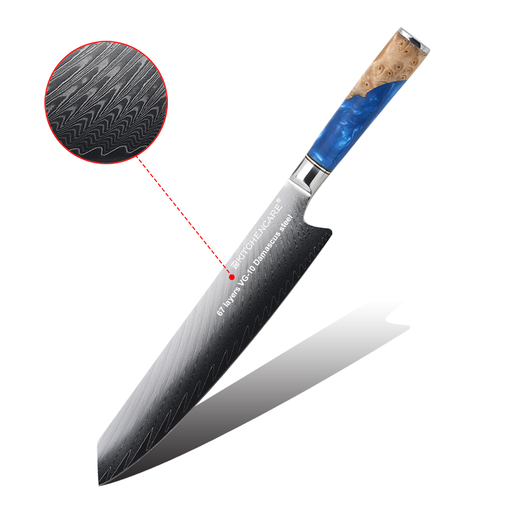 Hip-home kirisuke knife Damascus steel kitchen knives with resin and wood handle