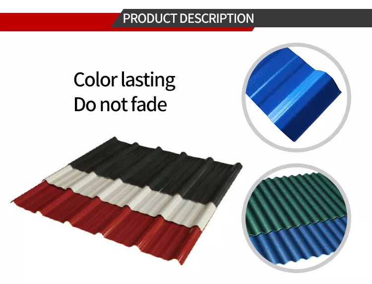 Anti-Corrosive PVC Roof Sheet Roma ASA PVC Plastic Roof Tile for Residential House