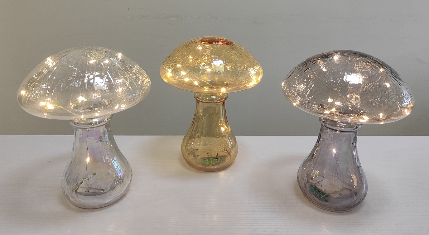 Glass Light Up Mushroom