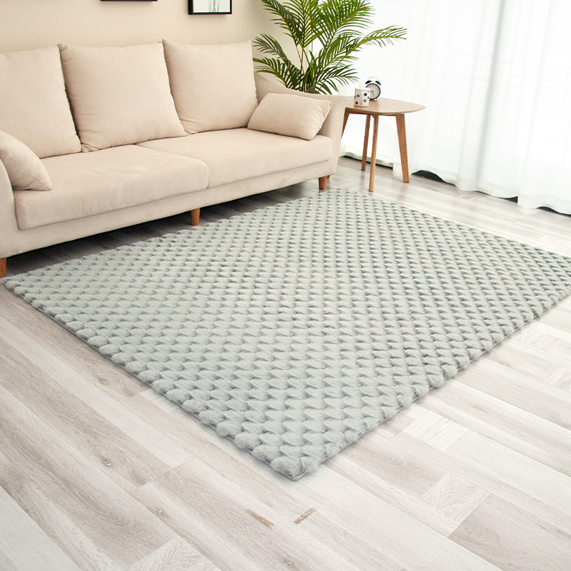Living room faux fur carpets jarquard rabbit fur carpet decoration fur carpets and rugs