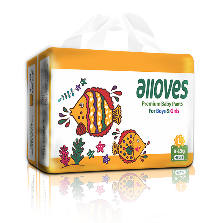 Alloves Premium Fluff Pulp Diapers Pull Up Pant Disposable