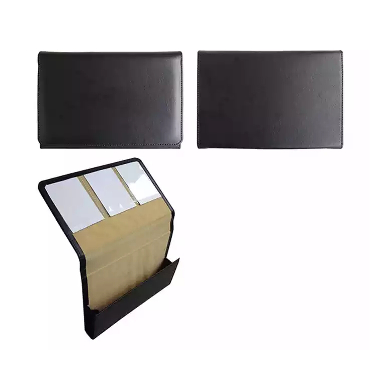 Pu Leather Folio Car Manual Folder Sofe,document Bag Card Holder Car Document Holder