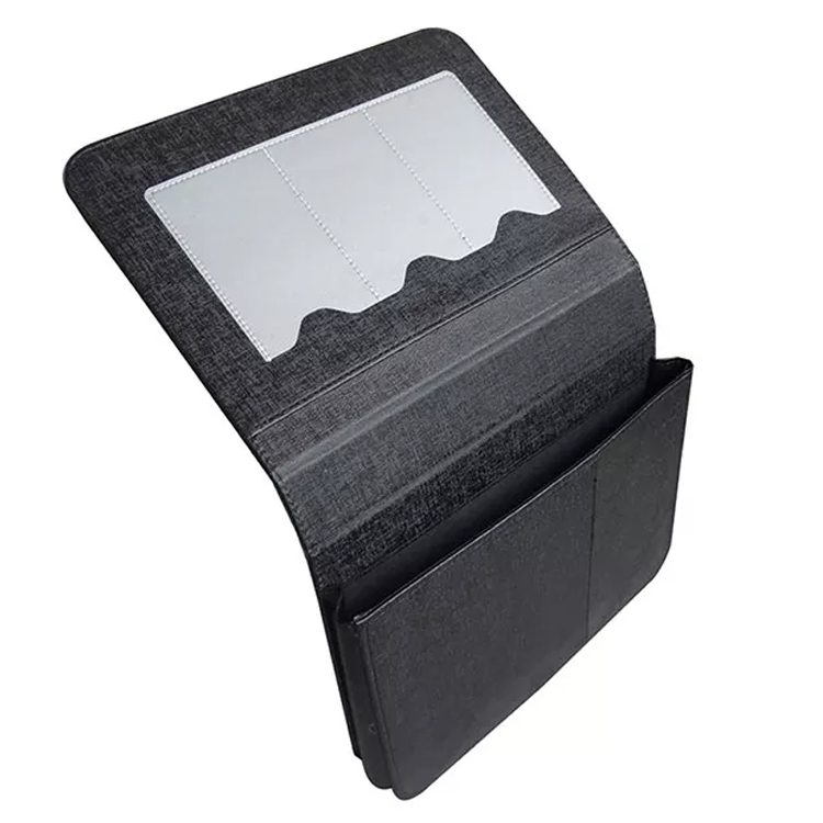 OEM ODM Black PU leather car document holder with embossing logo