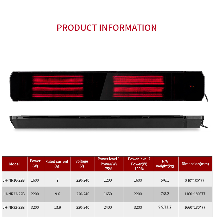 Rapid Heat 2200W Electric Heaters With Schott Ceramic Glass Panels