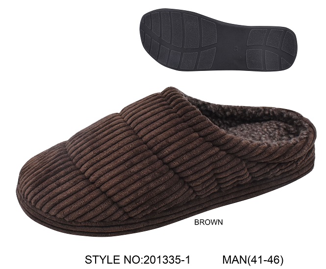 Mens corduroy upper with stitching line TPR stitch and ture sole indoor home slipper