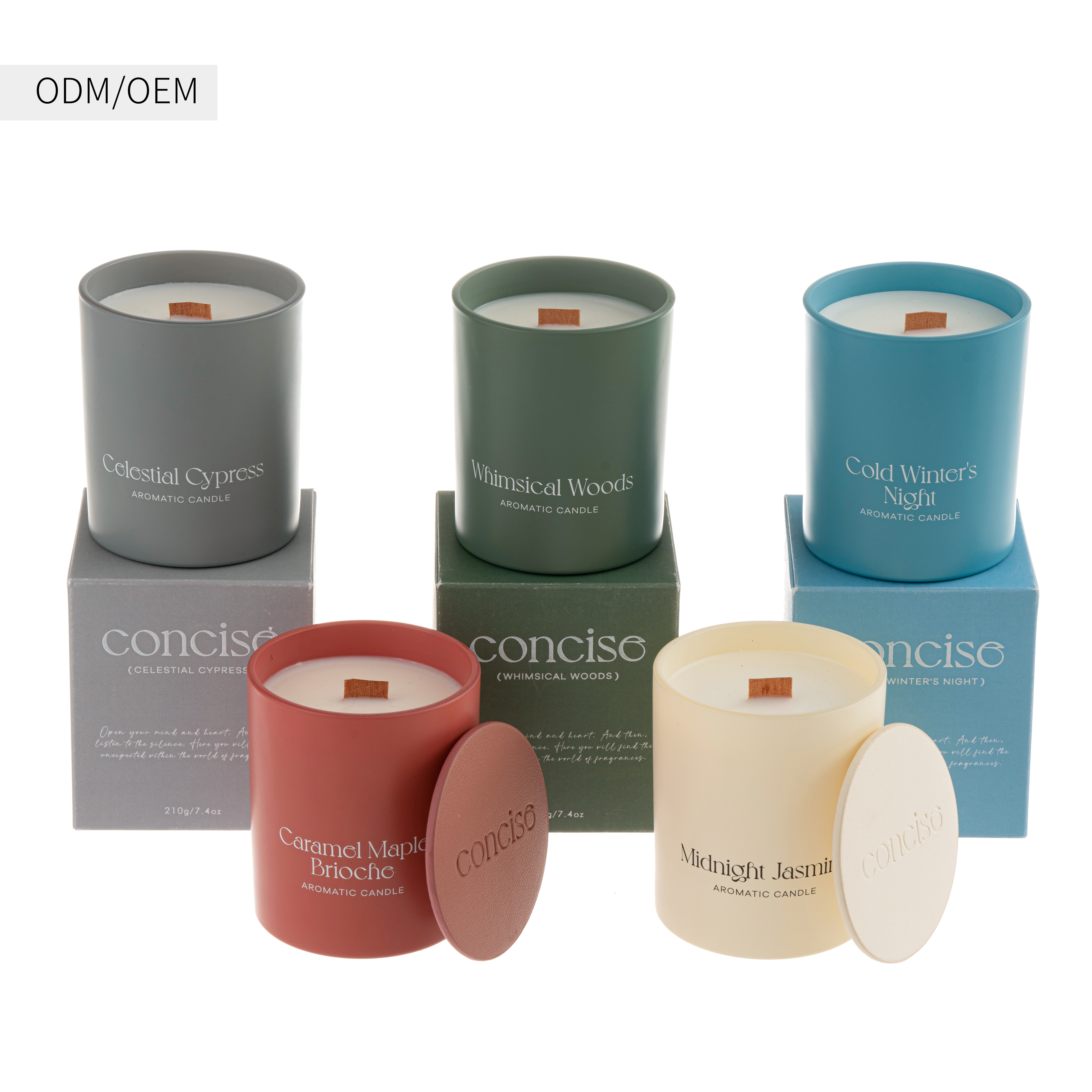 M&Sense home decoration holiday leather lid wood wick scented candles