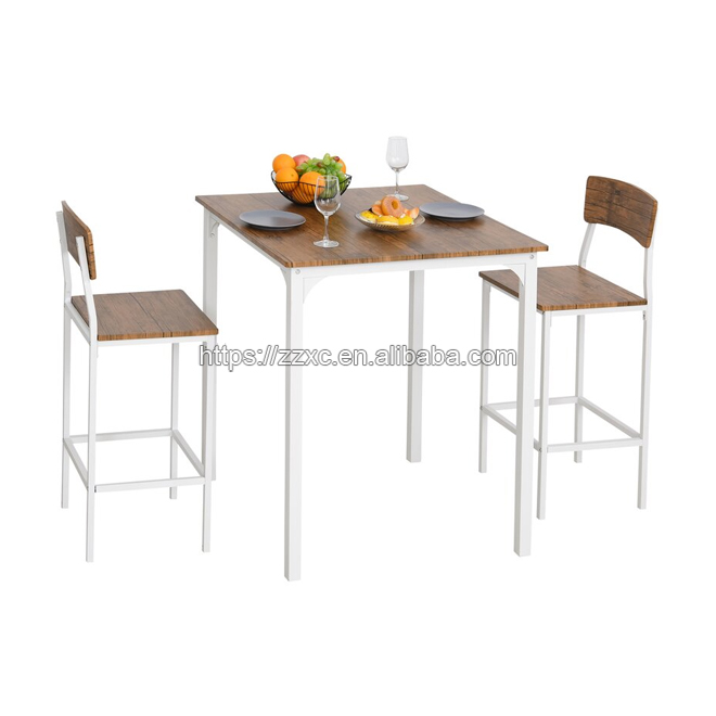 2 Persons Counter Height Dining Table Set Two Chairs For Apartment
