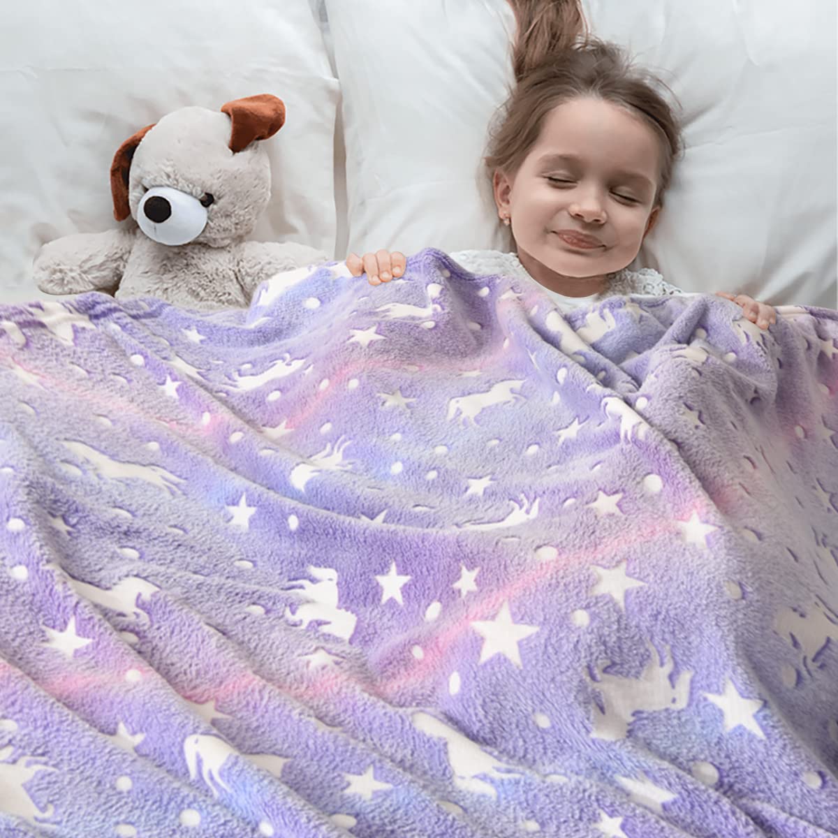 Flannel blanket, luminous glow blanket, fluorescent blanket