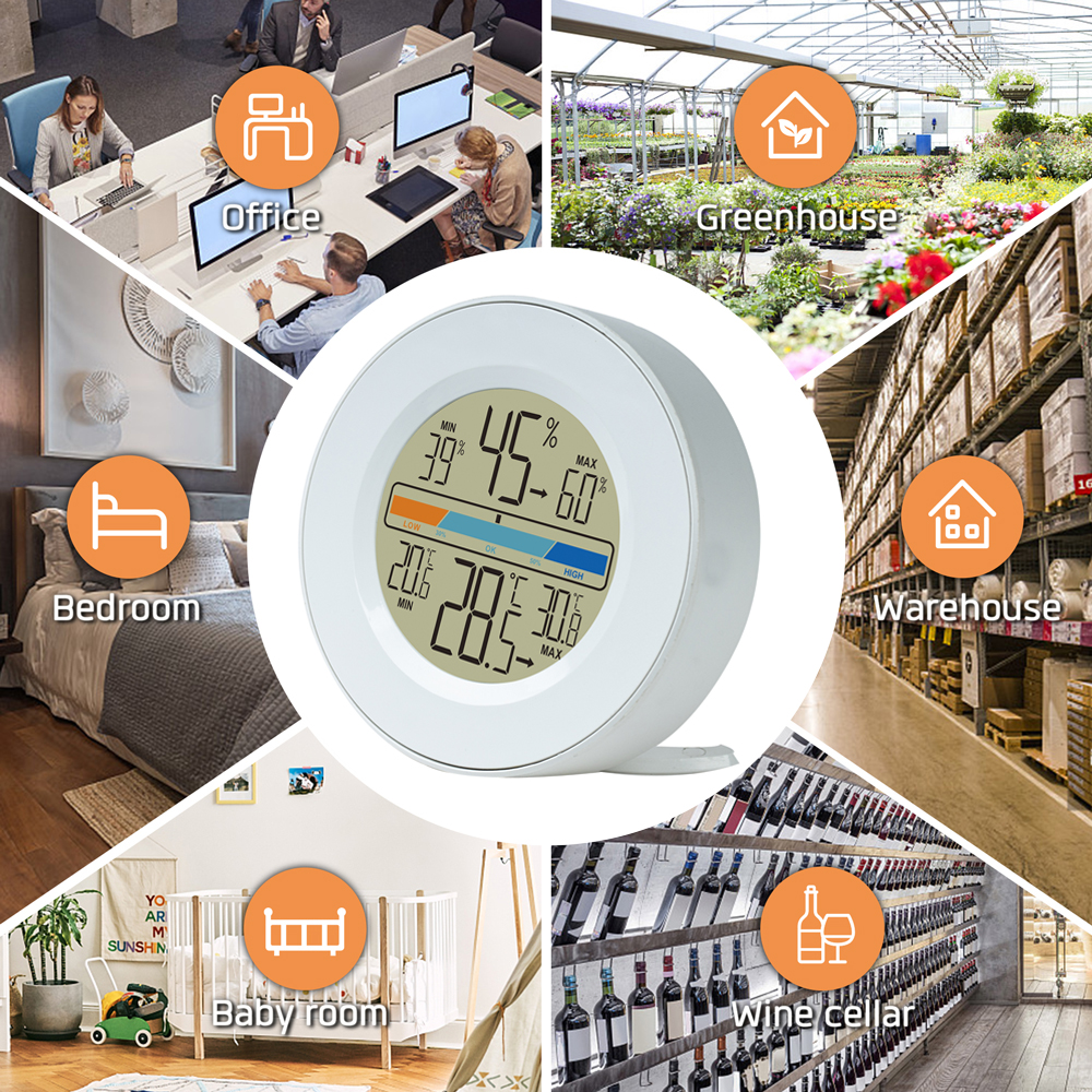 Max Min Room Electronic Temperature Humidity Meter Digital Thermometer Hygrometer Weather Station