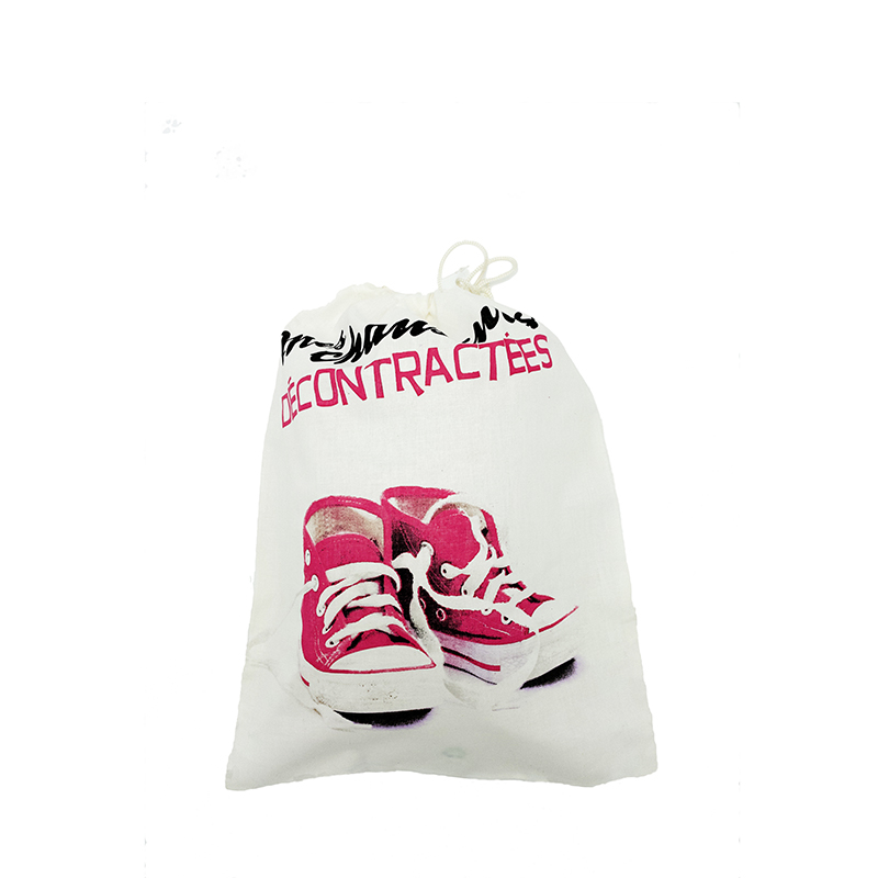 reusable organic cotton bag for shoes underwears package