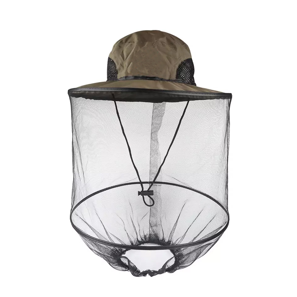 Mesh Fishing Cap Bucket Hat Sun Hat with Mosquito repellent for outdoor