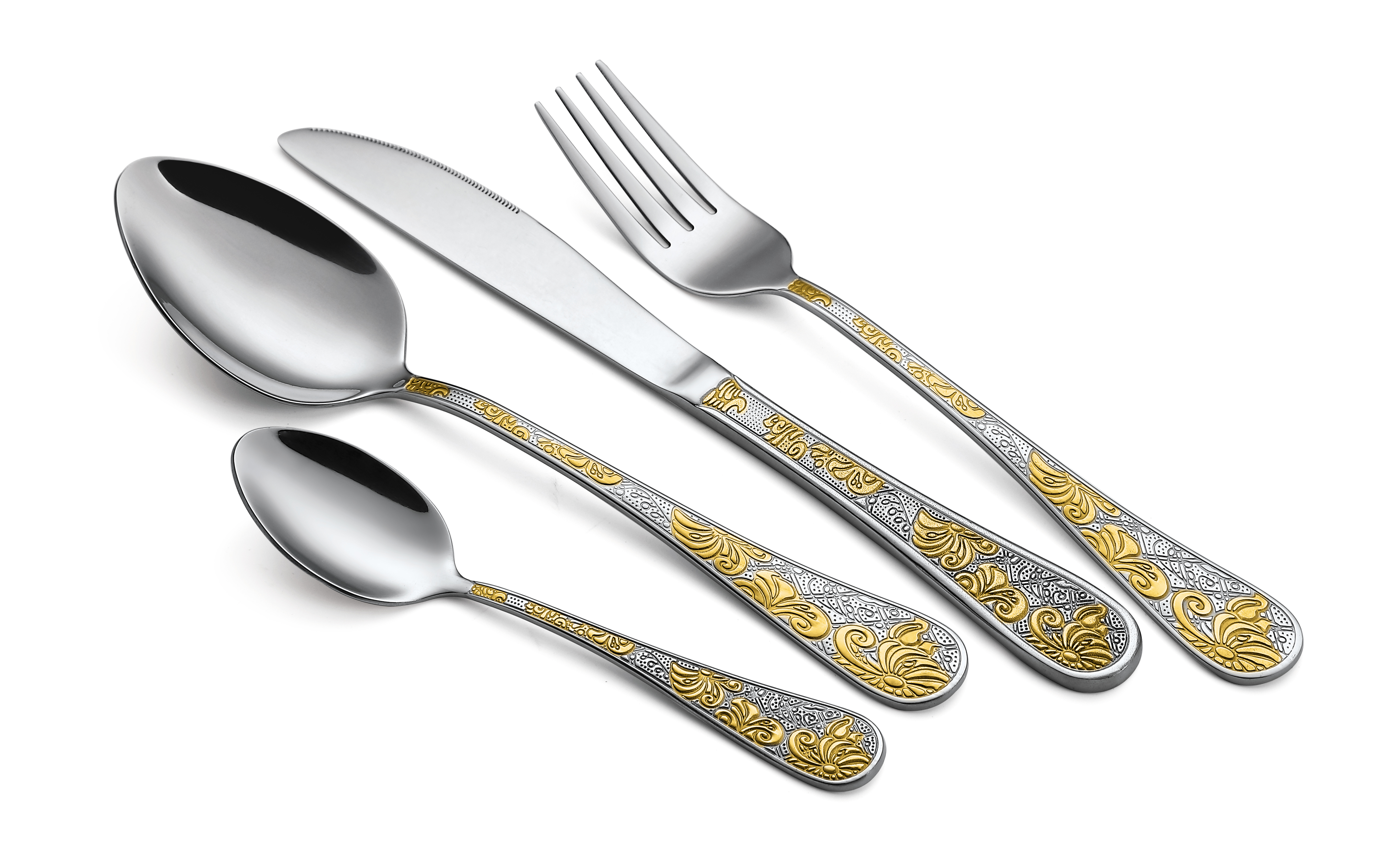 classic gold plated high quality cutlery set