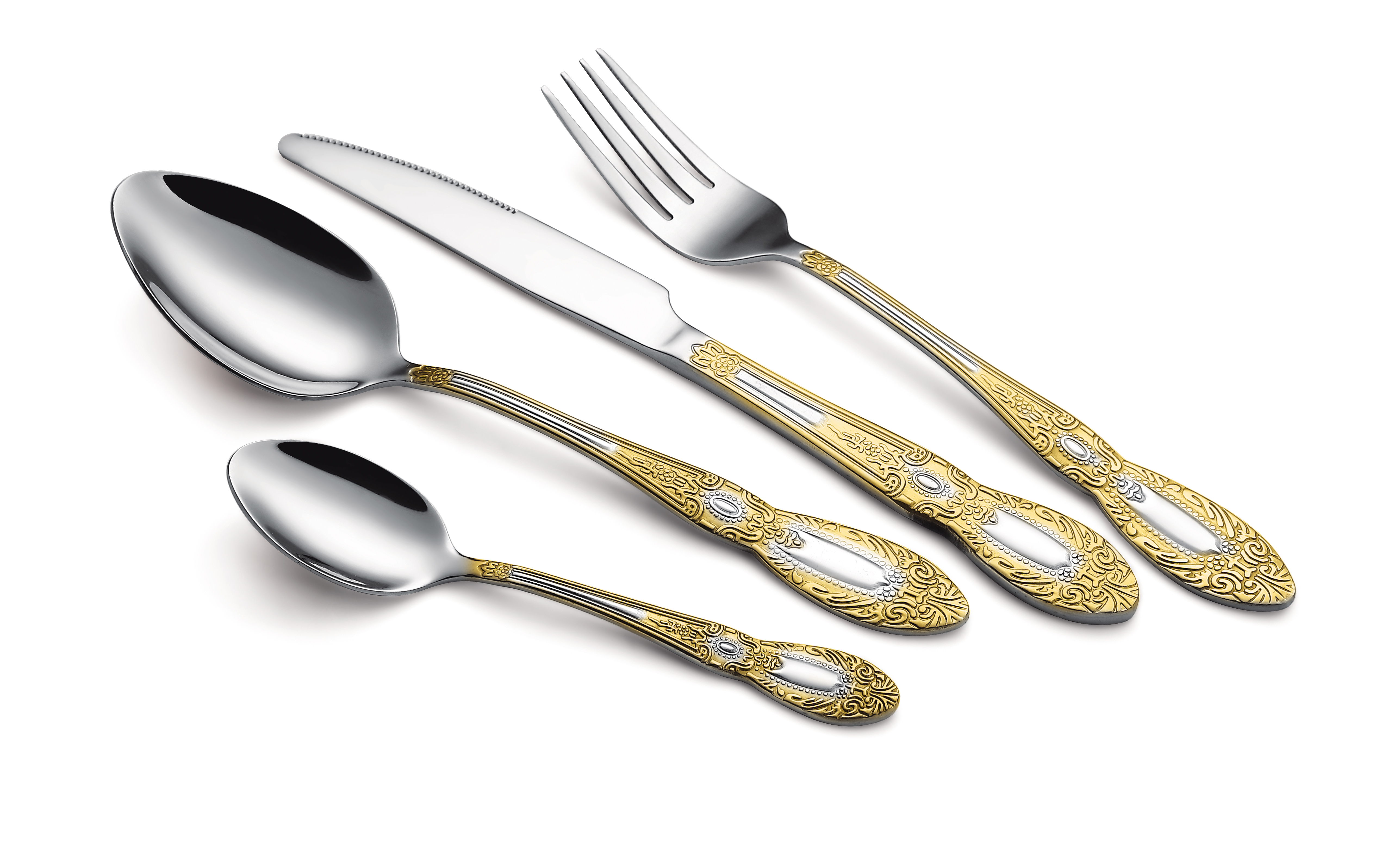 Classic gold plated high quality cutlery set